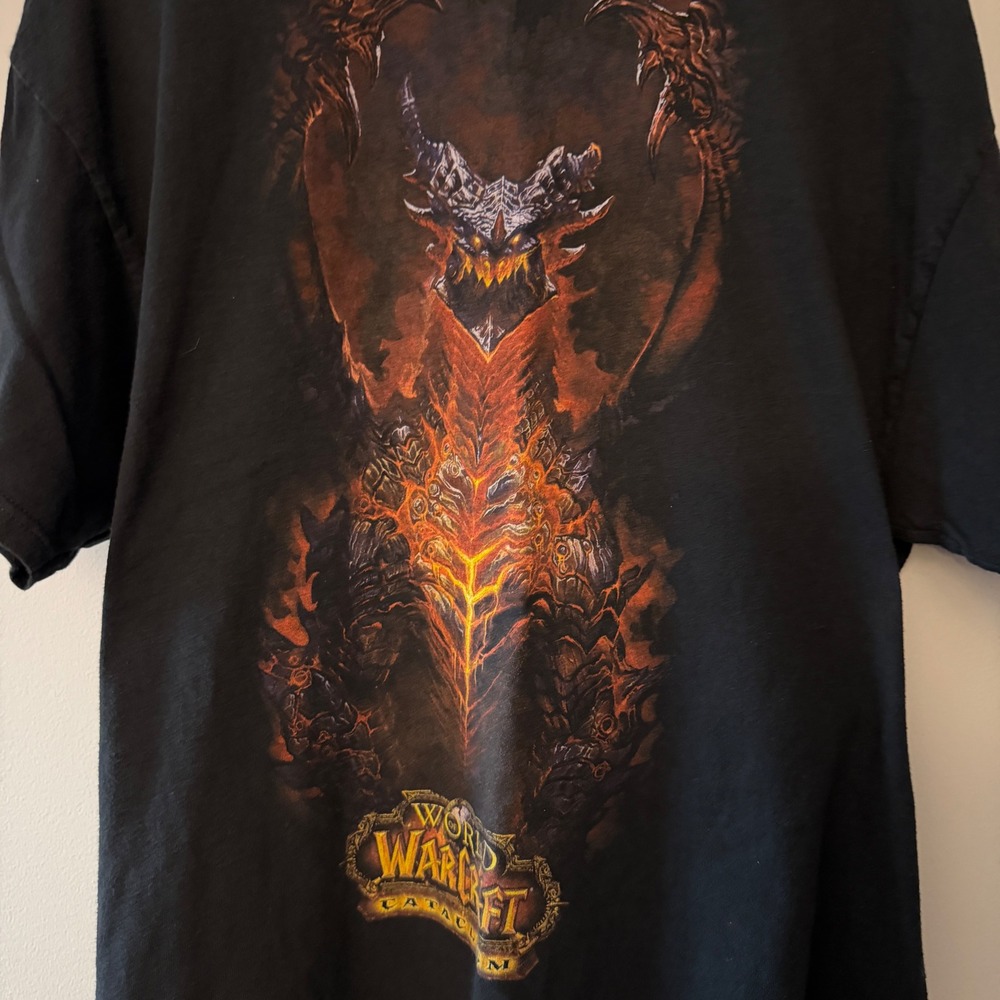 Jinx World of Warcraft Cataclysm Deathwing Graphic Tee Mens XL Black Blizzard - Picture 2 of 7